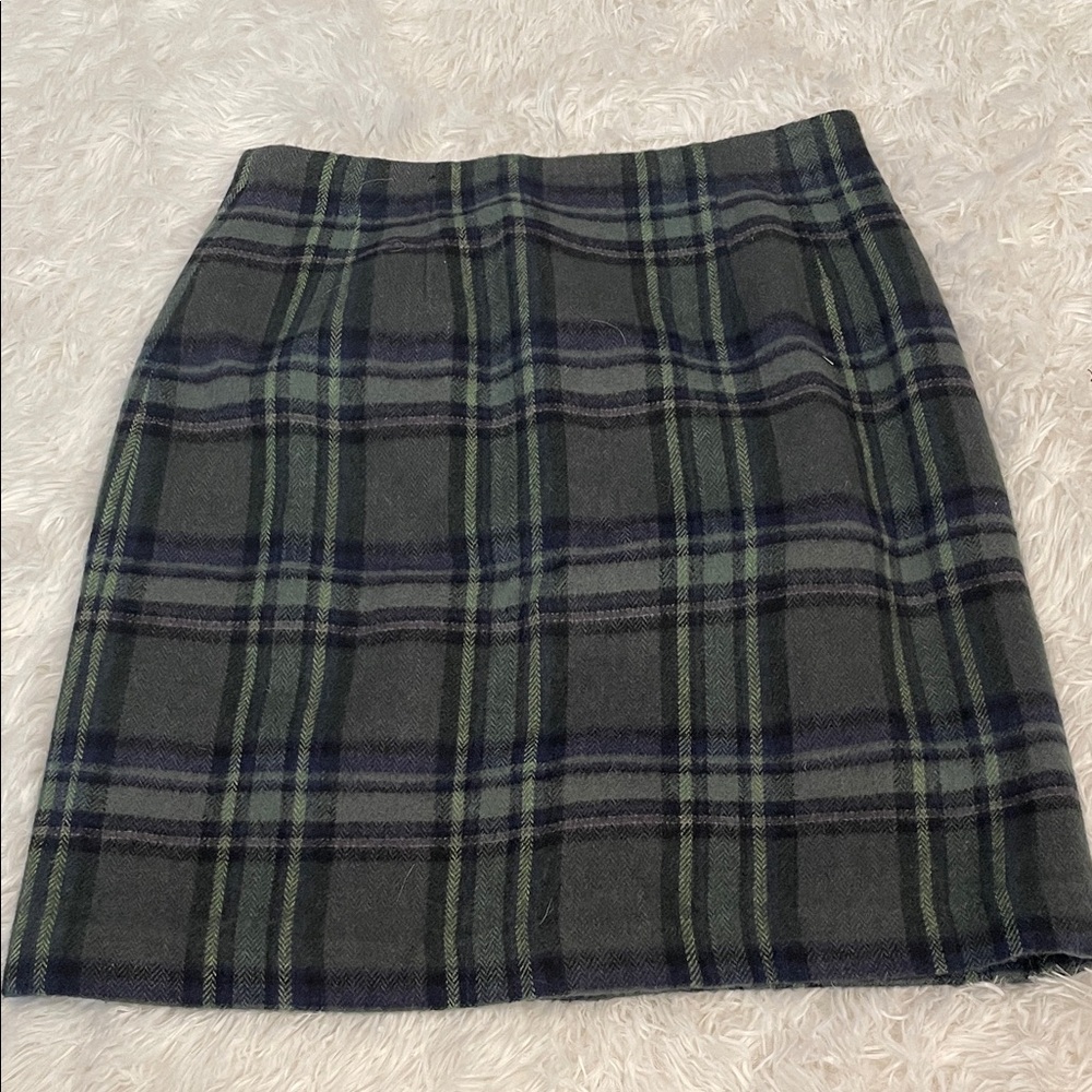 Chadwicks Gray and Green Plaid Pencil Skirt